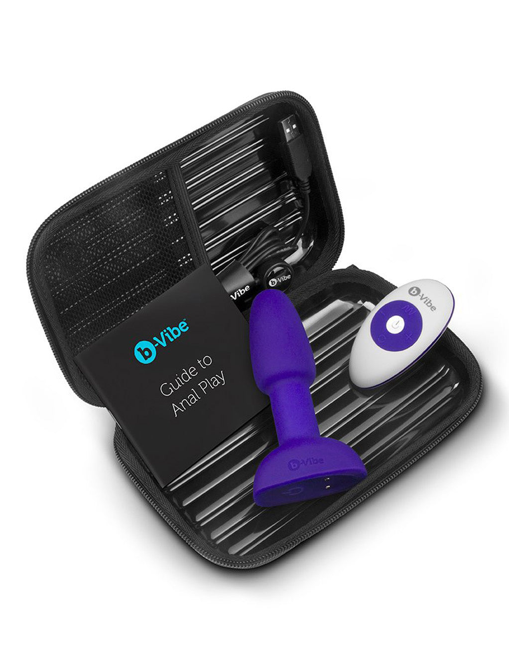 B-Vibe Petite Rimming Butt Plug- Purple- Open case