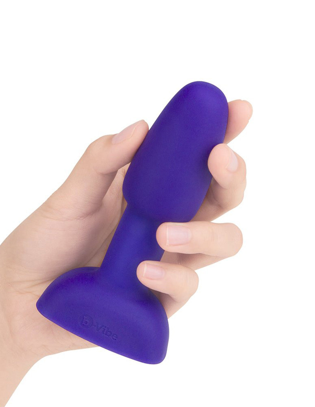 B-Vibe Petite Rimming Butt Plug- Purple- In hand