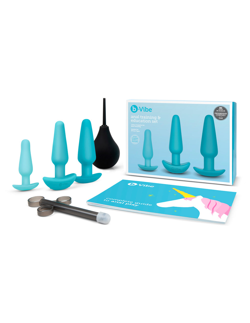 B-Vibe Anal Training & Education Set- Blue- Standing