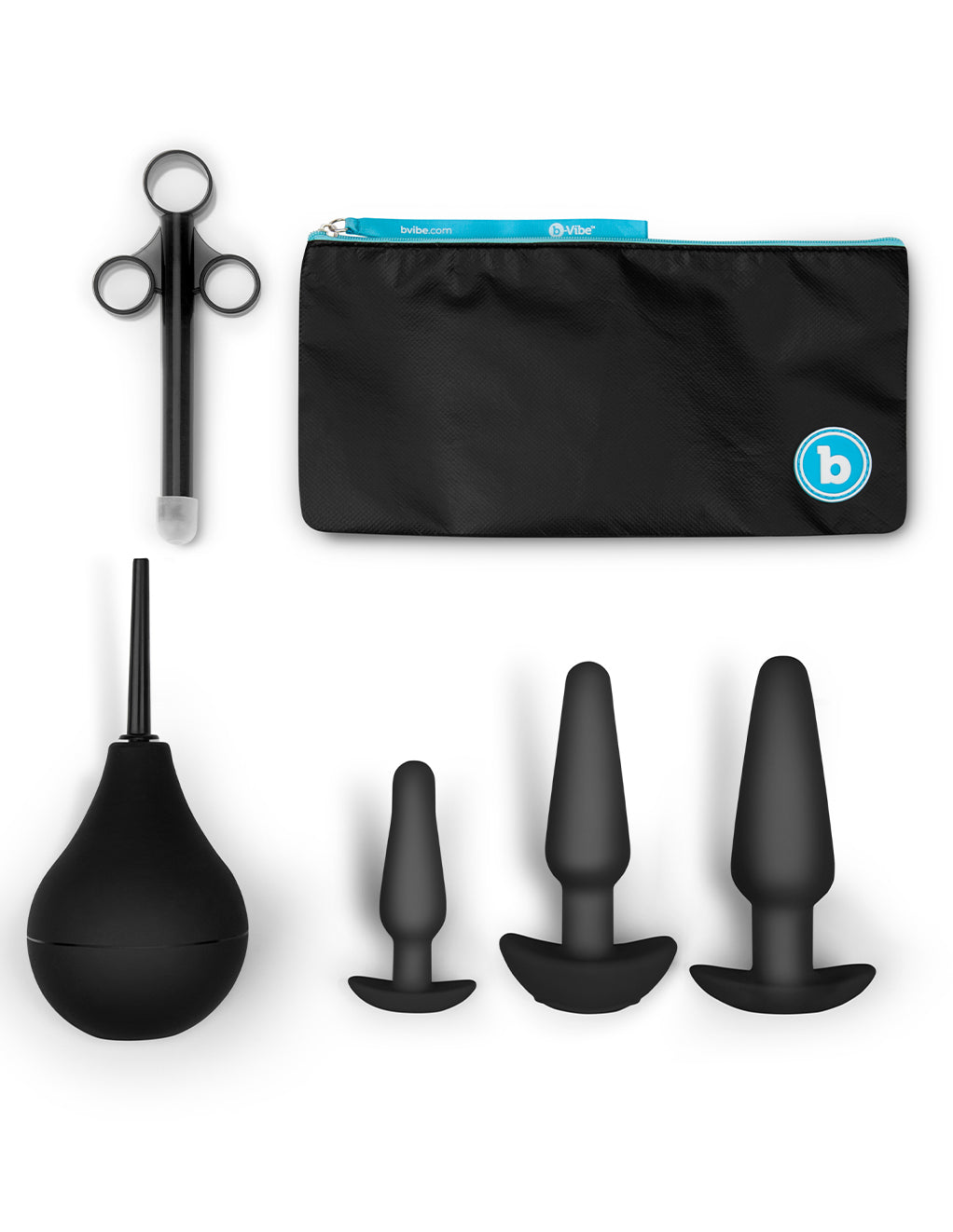B-Vibe Anal Training & Education Set- Set- Black