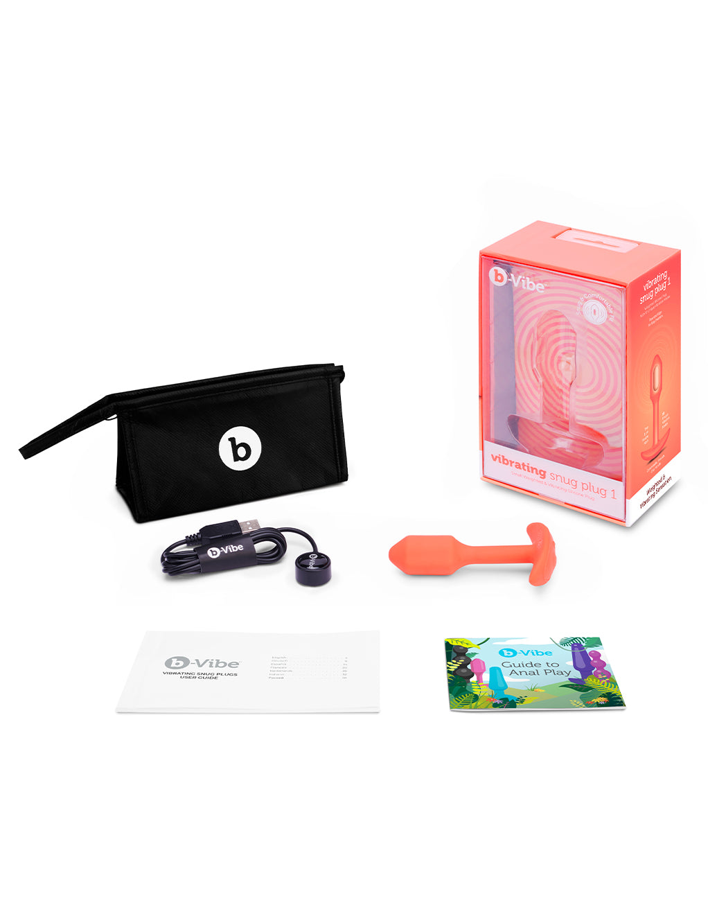 B-Vibe Vibrating Snug Plug 1 Small- Box Contents