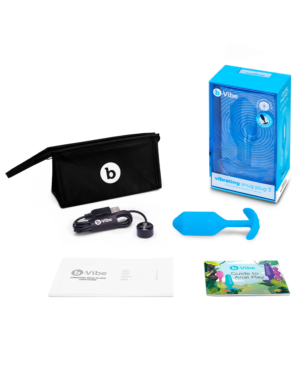 B-Vibe Vibrating Snug Plug 3 Large- Box contents