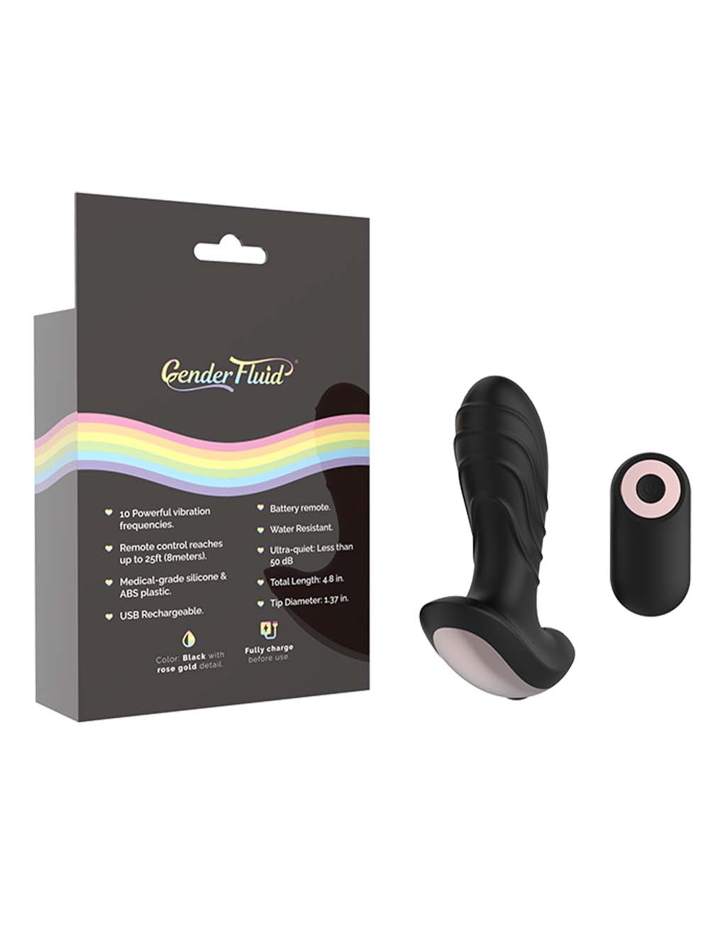 Gender Fluid Buzz Anal Vibe - Toy with Back of Box