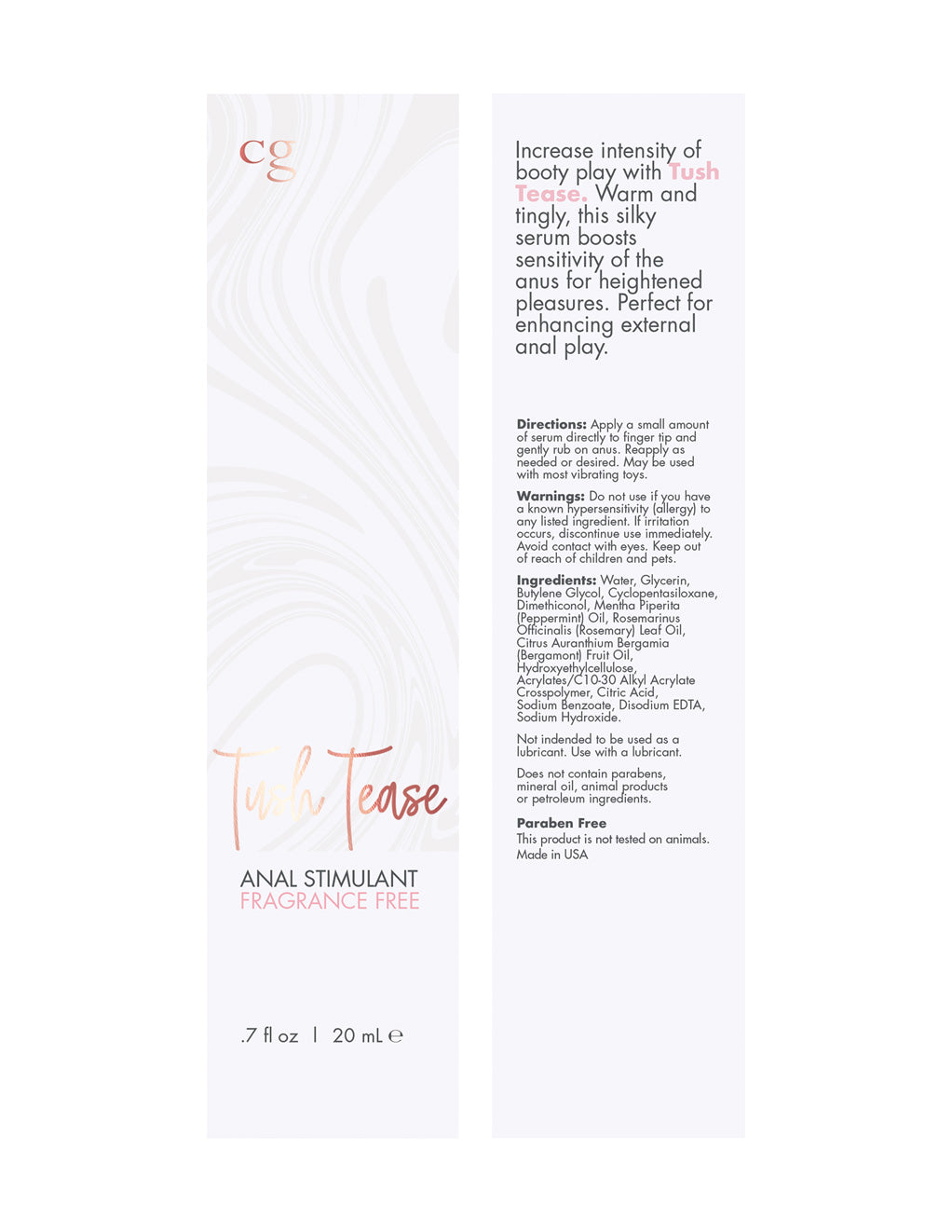 Tush Ease Anal Stimulant .7oz Box Both Sides