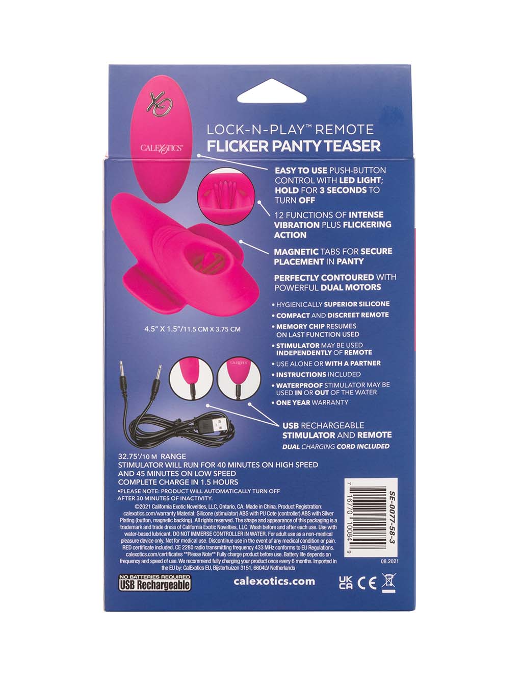 CalExotics Flicker Panty Teaser- Box- Back