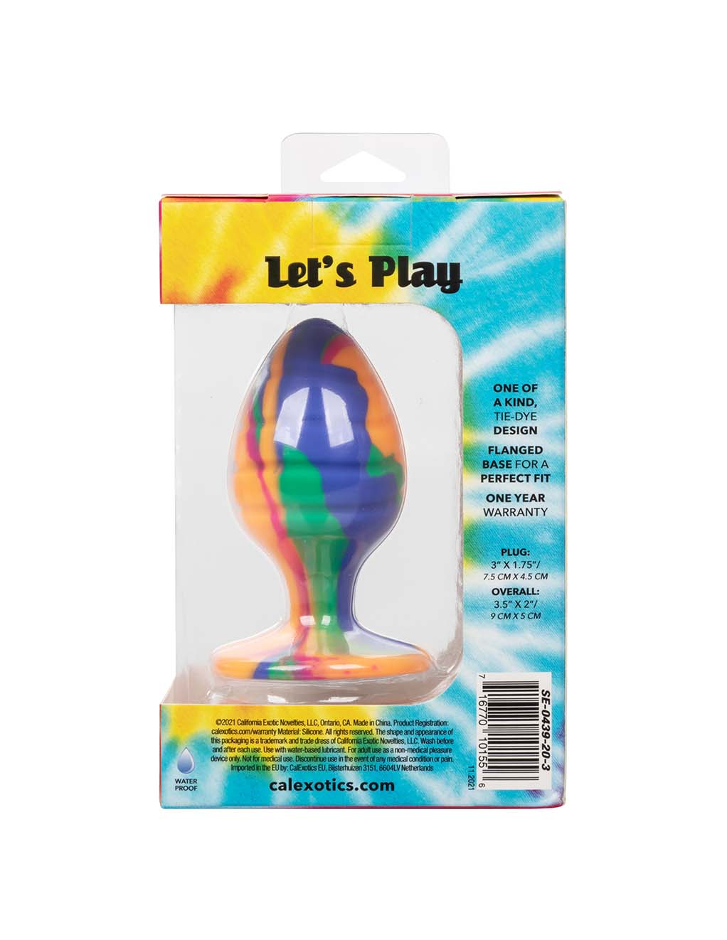 Cheeky Swirl Tie-Dye Plug Large- Box Back