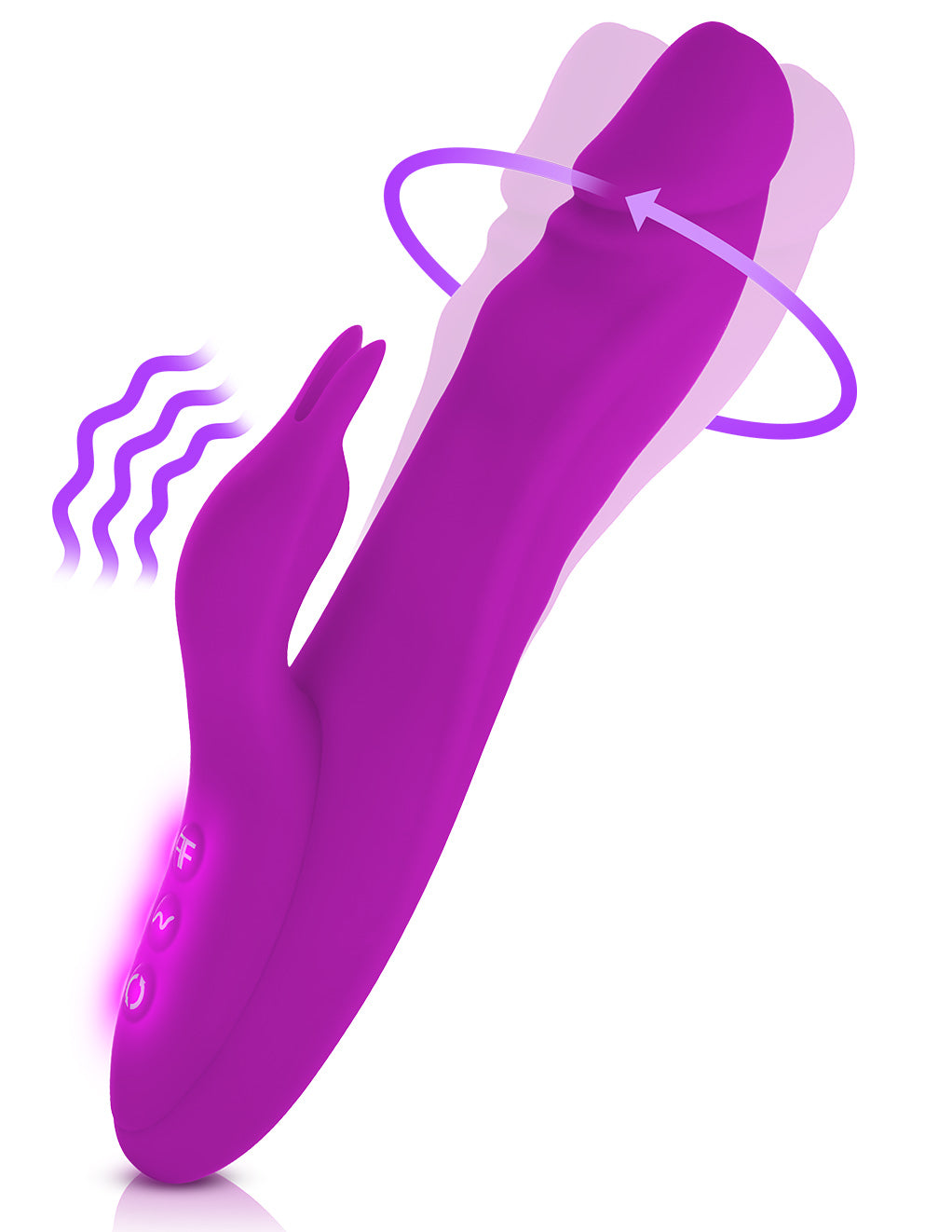 Femme Funn Booster Rabbit- Purple- Vibrating Turning Diagram