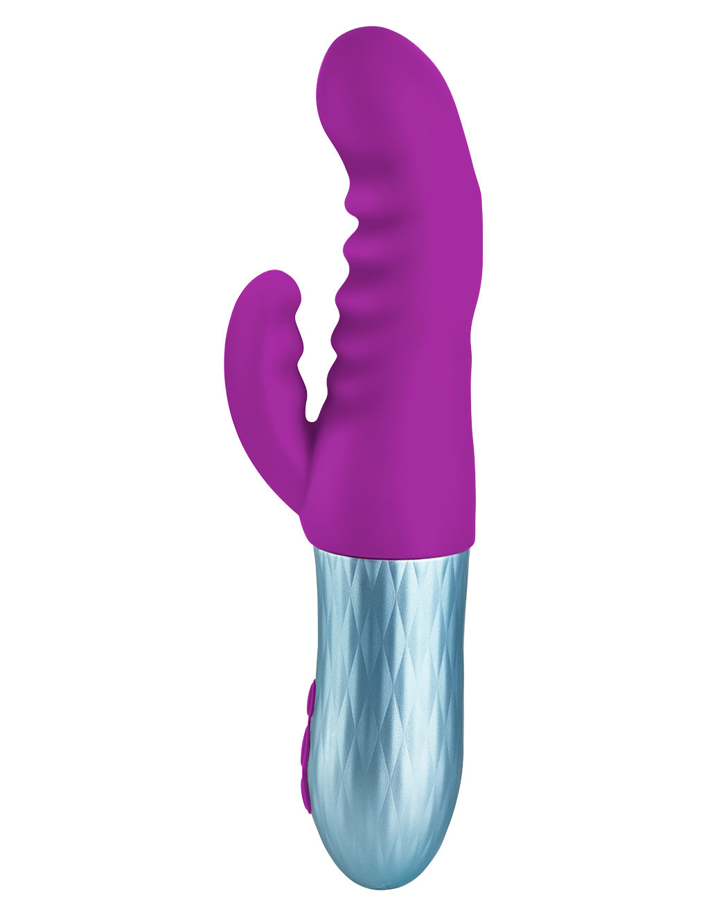 Femme Funn Essenza Dual Stimulating Thrusting Vibrator- Purple- Side