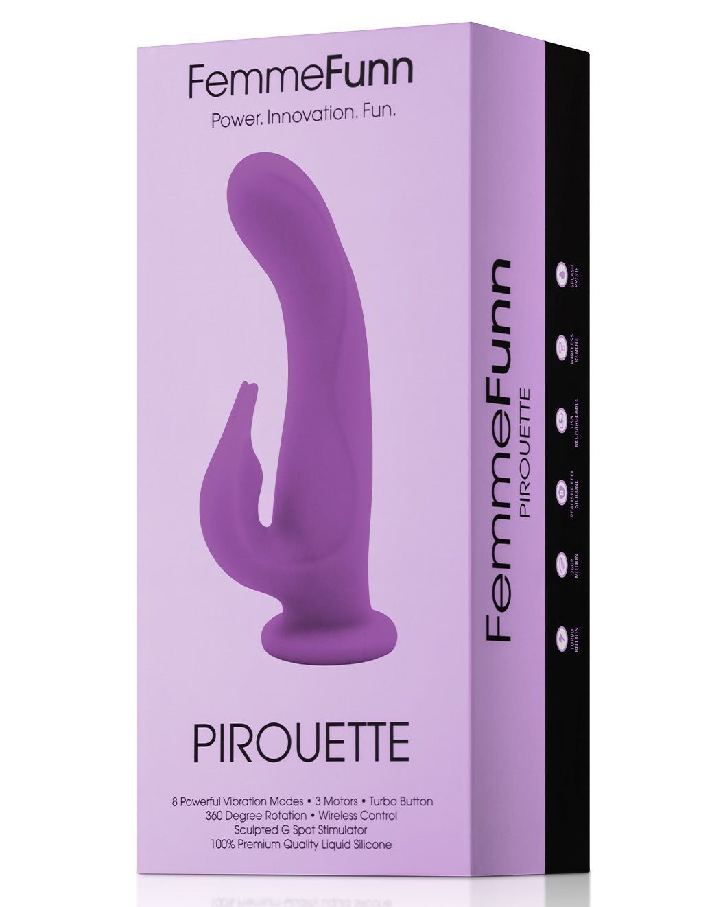 Femme Funn Pirouette Dual Stimulating Suction Cup Vibrator- Purple- box
