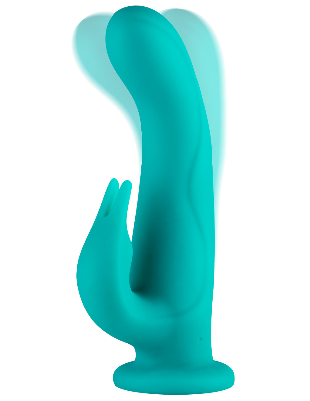 Femme Funn Pirouette Dual Stimulating Suction Cup Vibrator- Turquoise- Flexible Diagram
