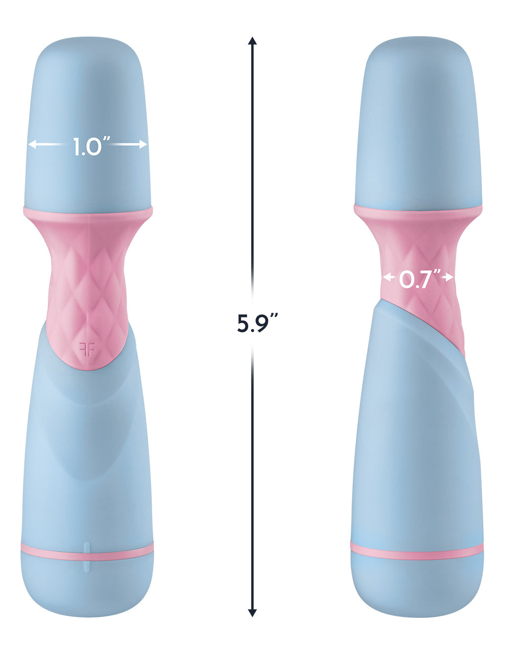 Femme Funn Ffix Vibrating Wand- Light Blue- Size Dimension