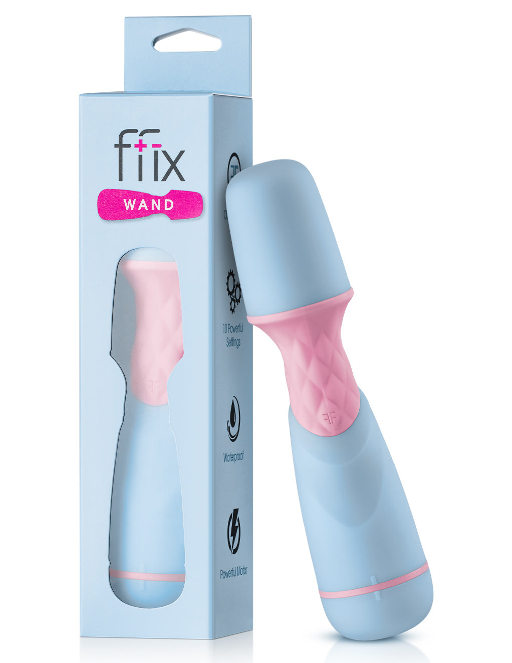 Femme Funn Ffix Vibrating Wand- Light Blue- Box