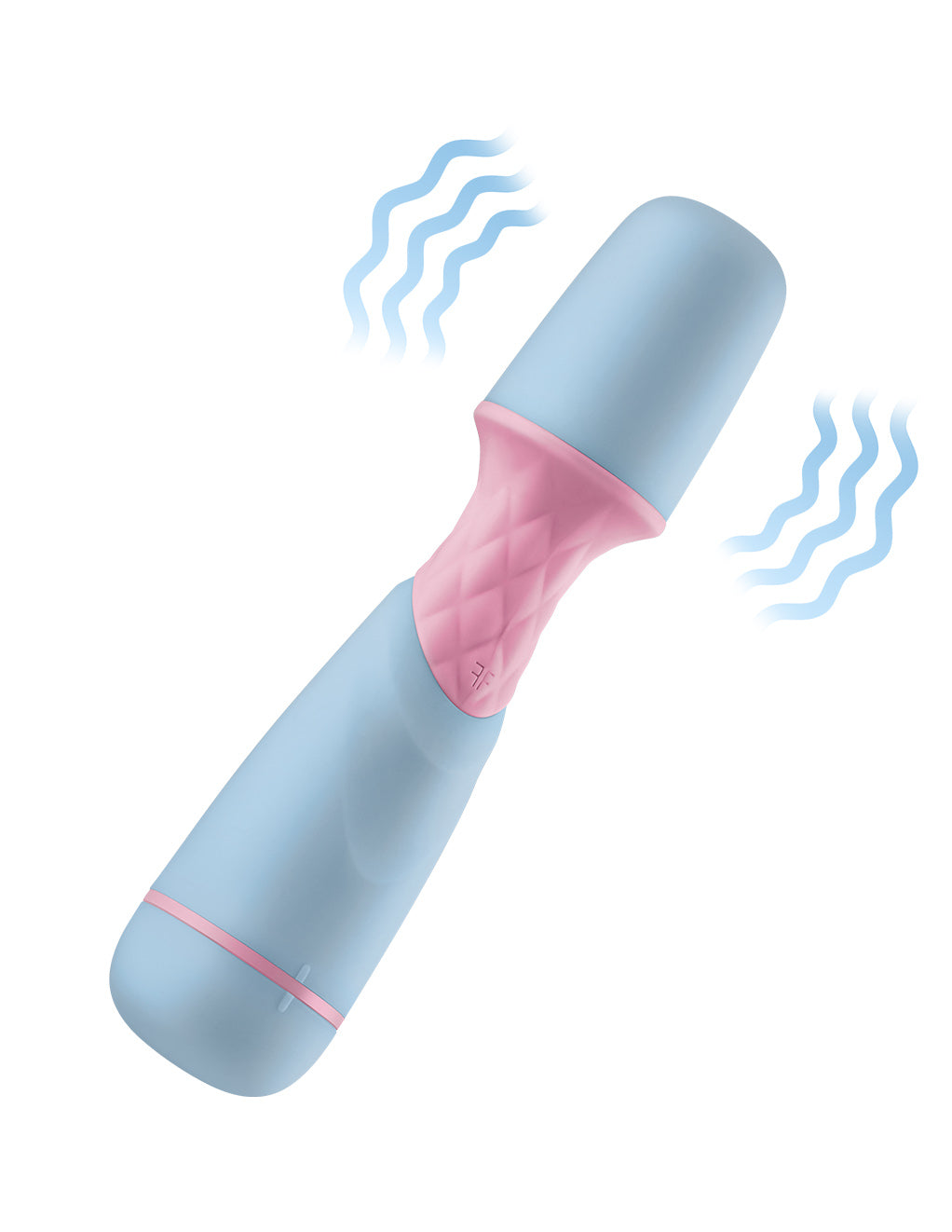 Femme Funn Ffix Vibrating Wand- Light Blue- Vibrating Diagram