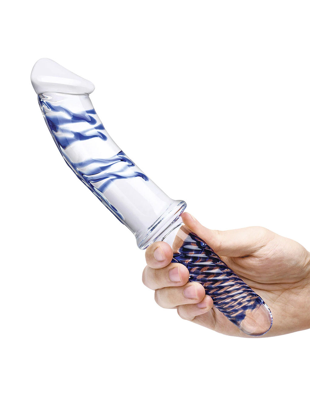 Glas 11" Double Ended Dildo w/ Handle- In hand
