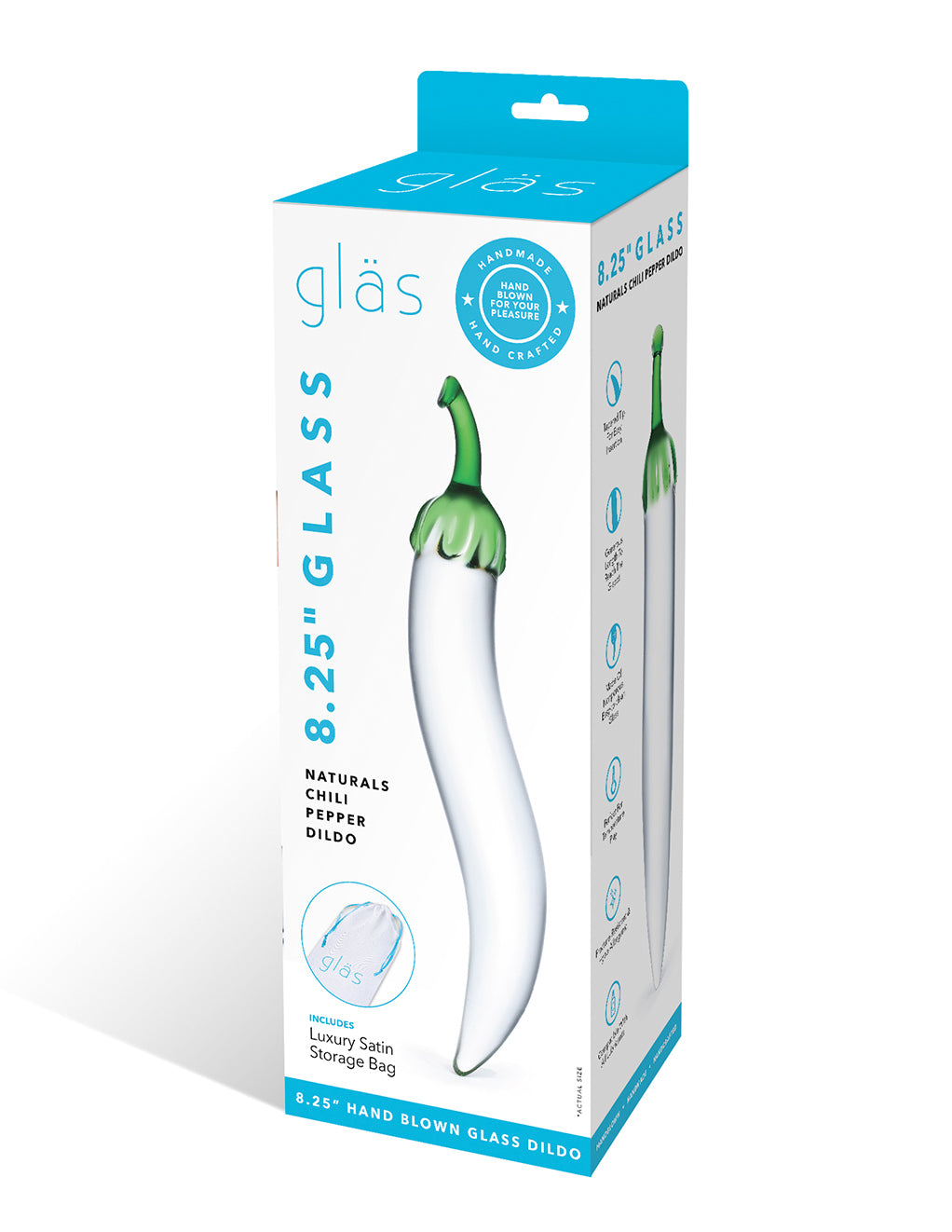 Glas 8.25" Chili Pepper Dildo- box