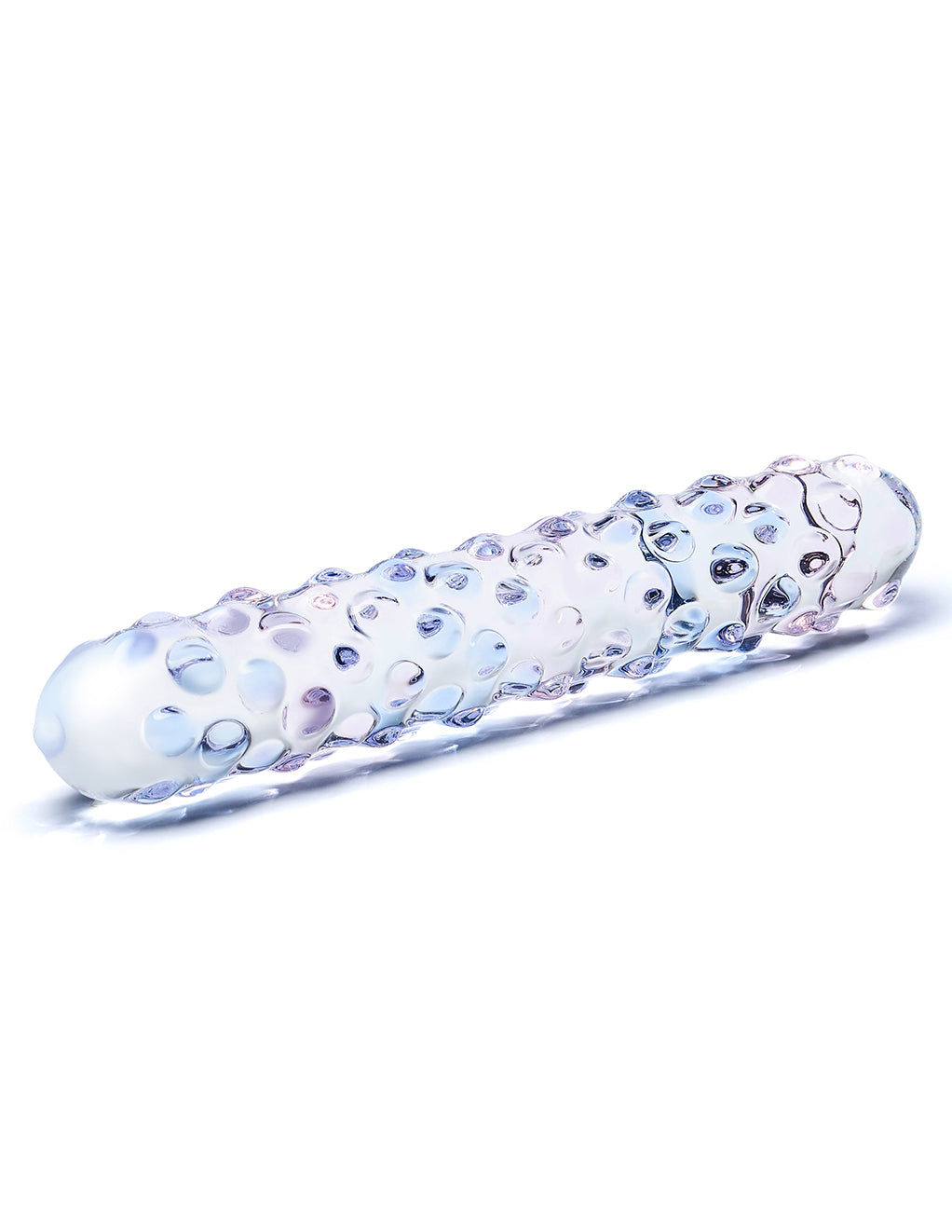 Glas 7" Purple Rose Nubby Dildo- Side