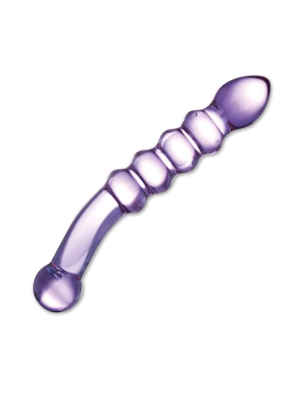 Glas Purple Rain Ribbed Dildo - Novelties - Glass