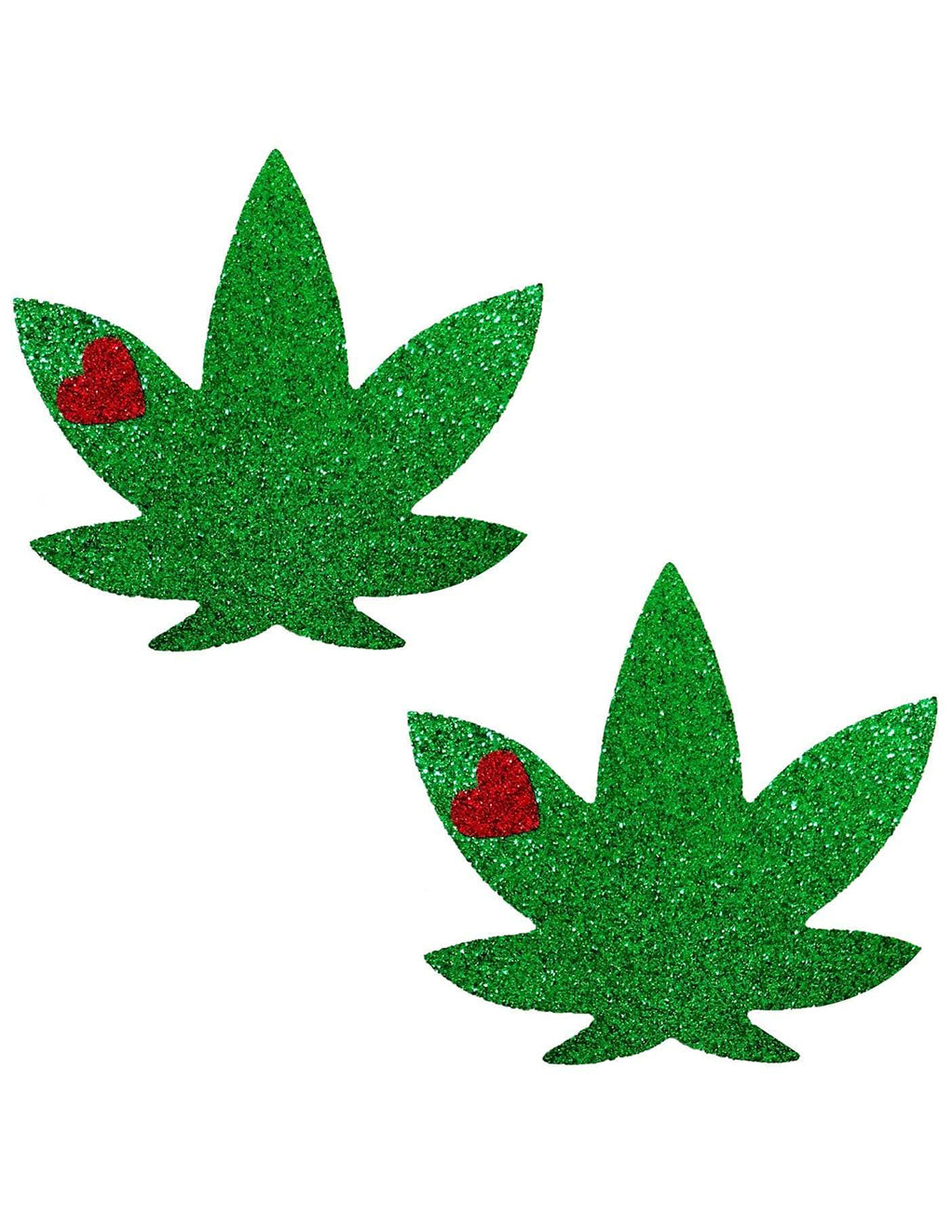 Neva Nude Glitter Weed Pasties- Front