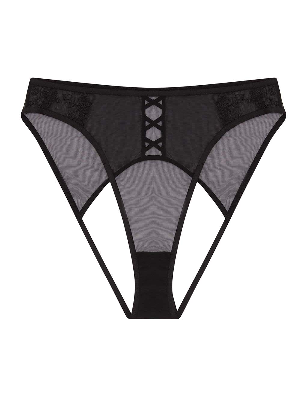 HUSTLER® Isa High Waist Brief Black - Flat