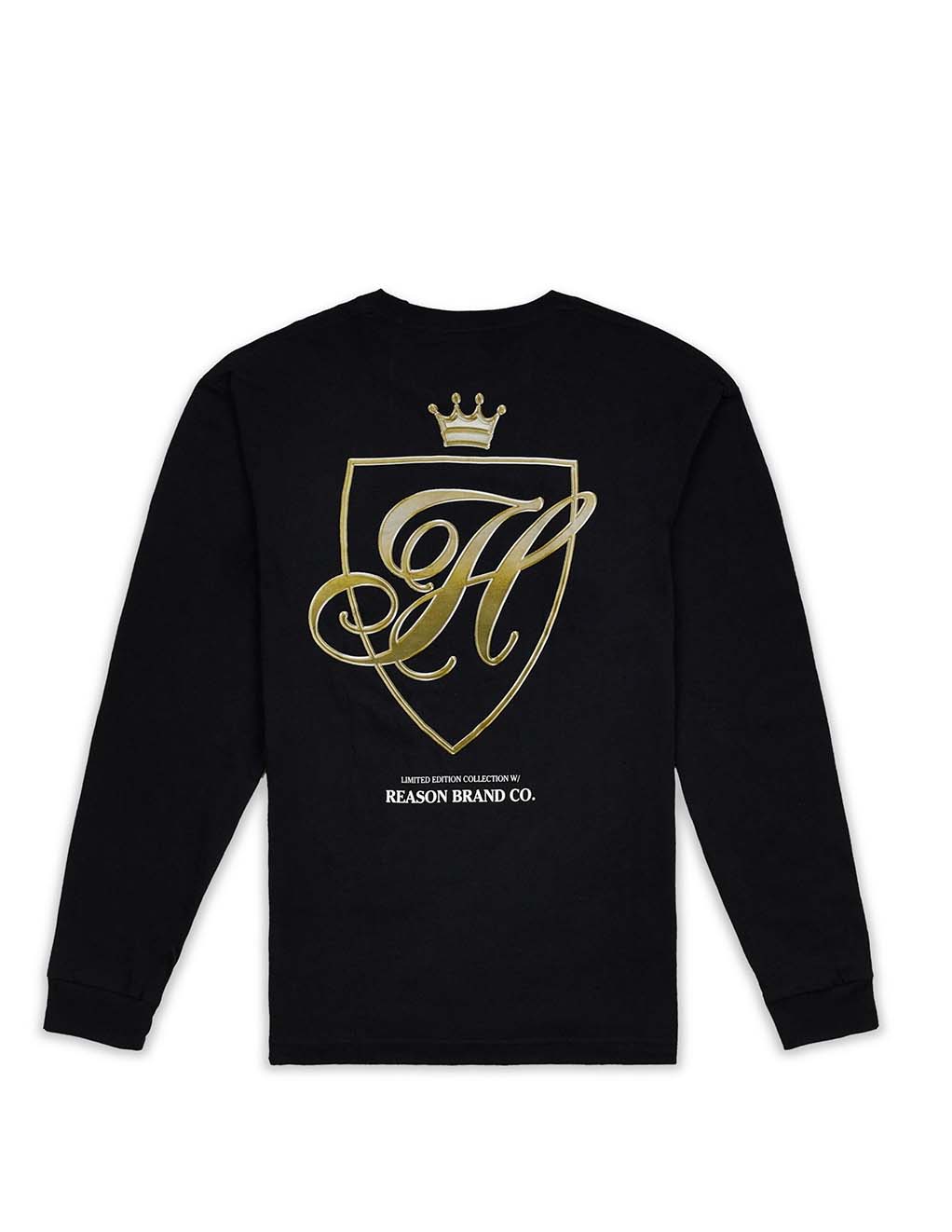 HUSTLER® Shield Long Sleeve T-Shirt- Black- Back