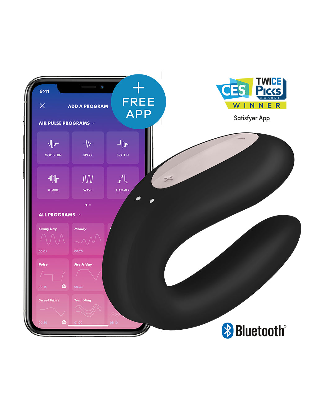 Satisfyer Double Joy- Black- App
