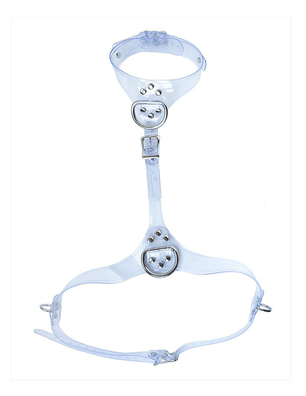 Clear CTRL Adjustable Bondage Bust Harness- Front