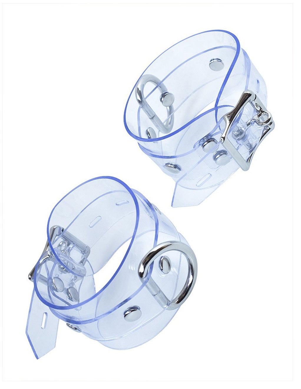 Clear CTRL Adjustable Clear Vinyl Wrist Cuffs- Front