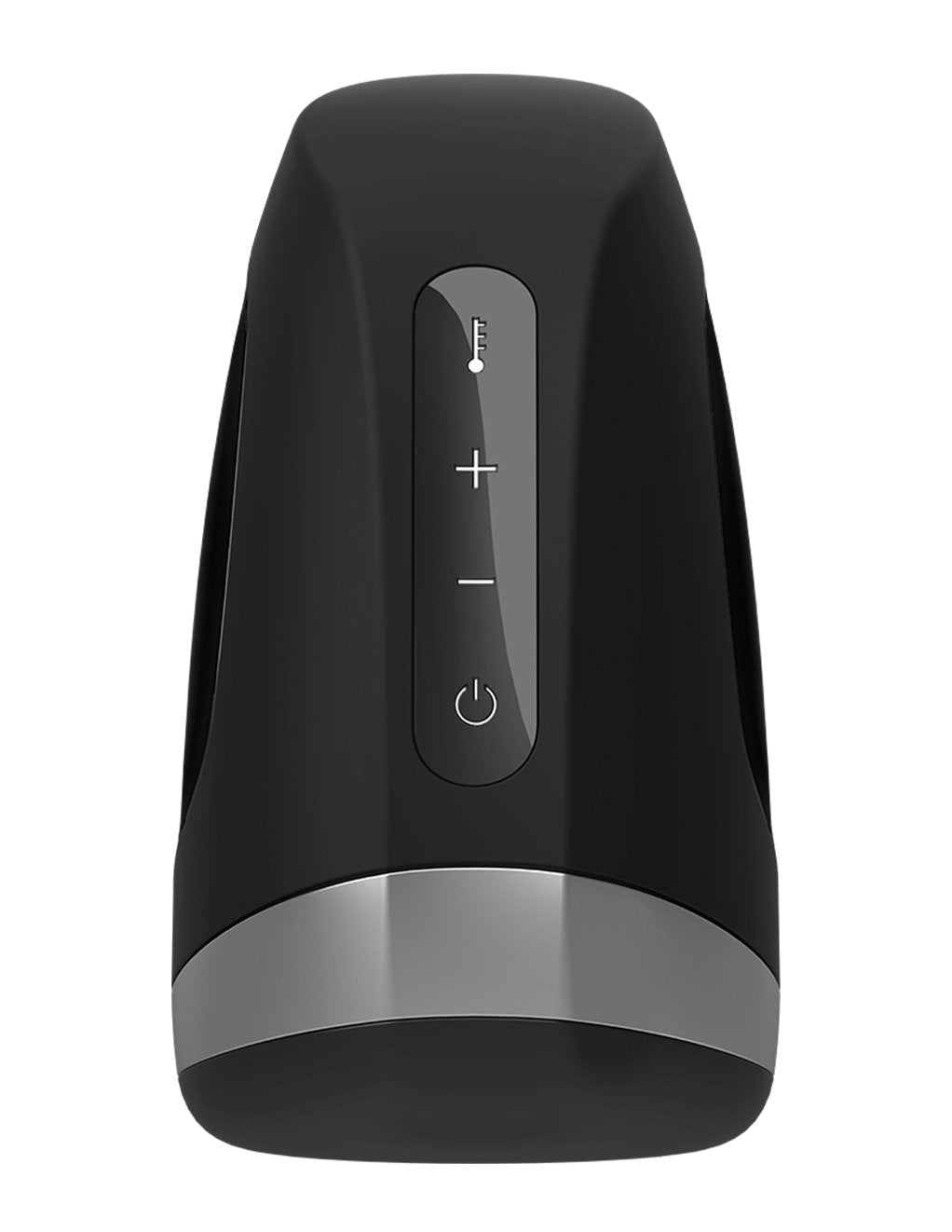 Satisfyer Men Heat Vibrating Rechargeable Warming Masturbator- Black- Front