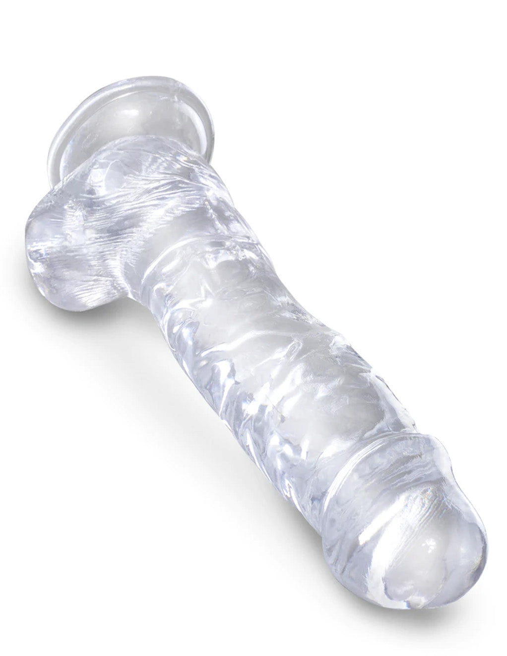 King Cock 8 Inch Suction Cup Dildo with Balls- Tip Angle