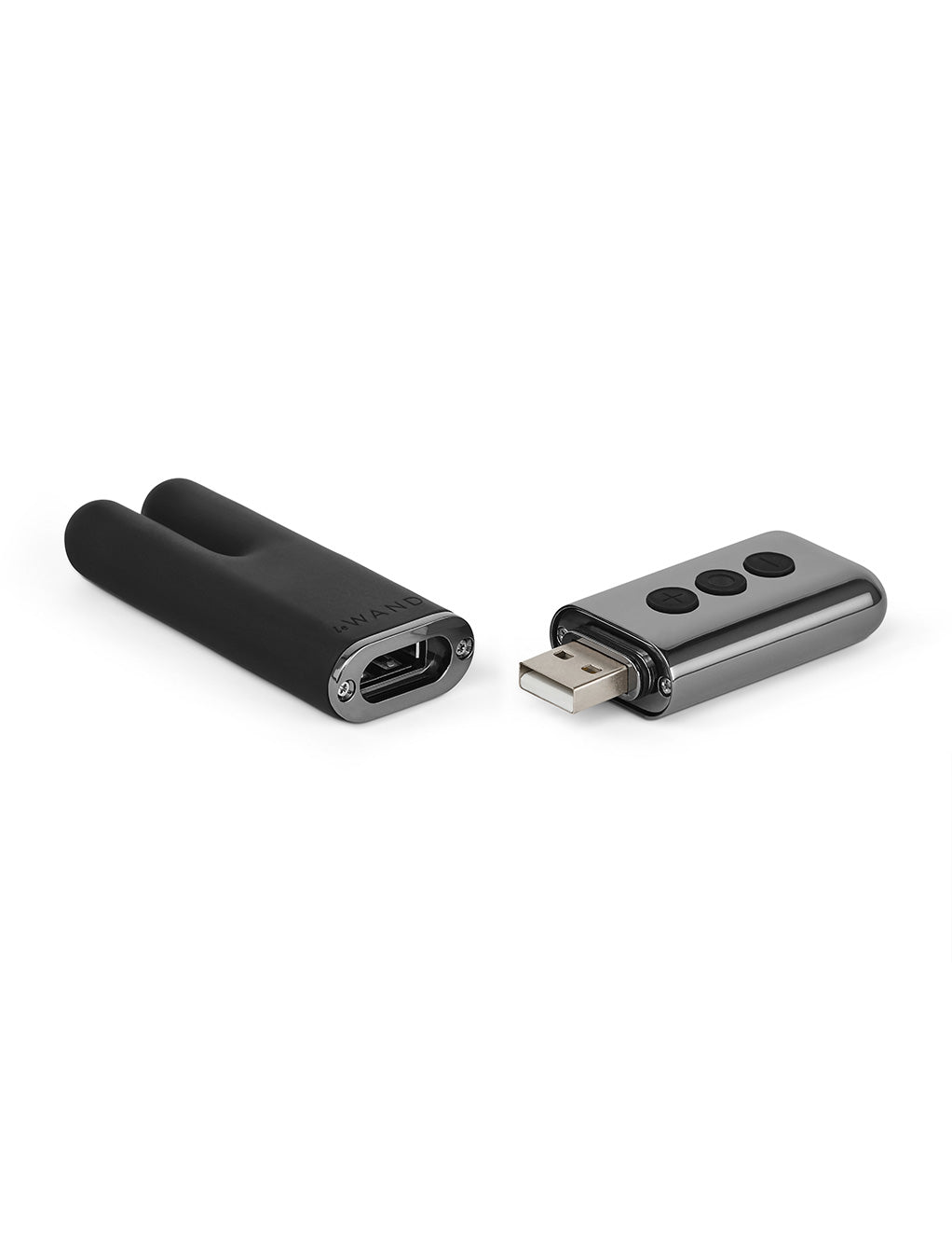 Le Wand Deux Rechargeable Clitoral Vibrator- Black- Charger