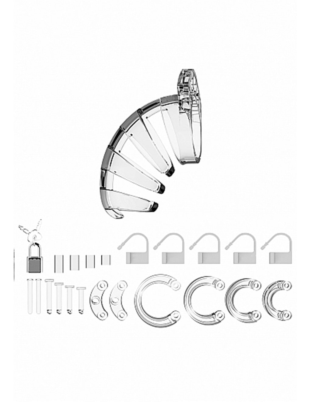 Model 2 Chastity 3.5" Transparent Cock Cage parts