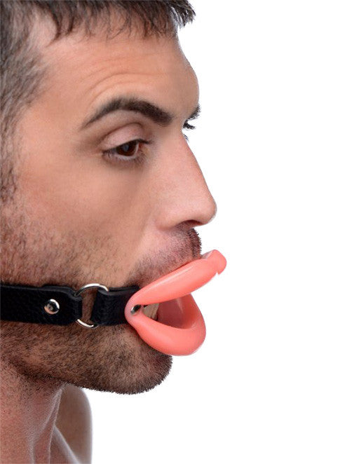 Master Series Sissy Mouth Gag Male Model Side