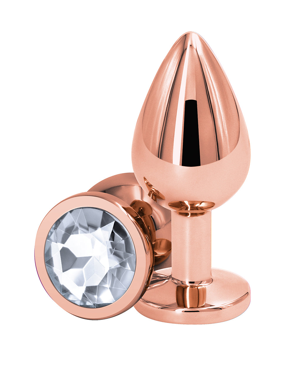 Rear Assets Rose Gold Plug- Clear- Medium- Front
