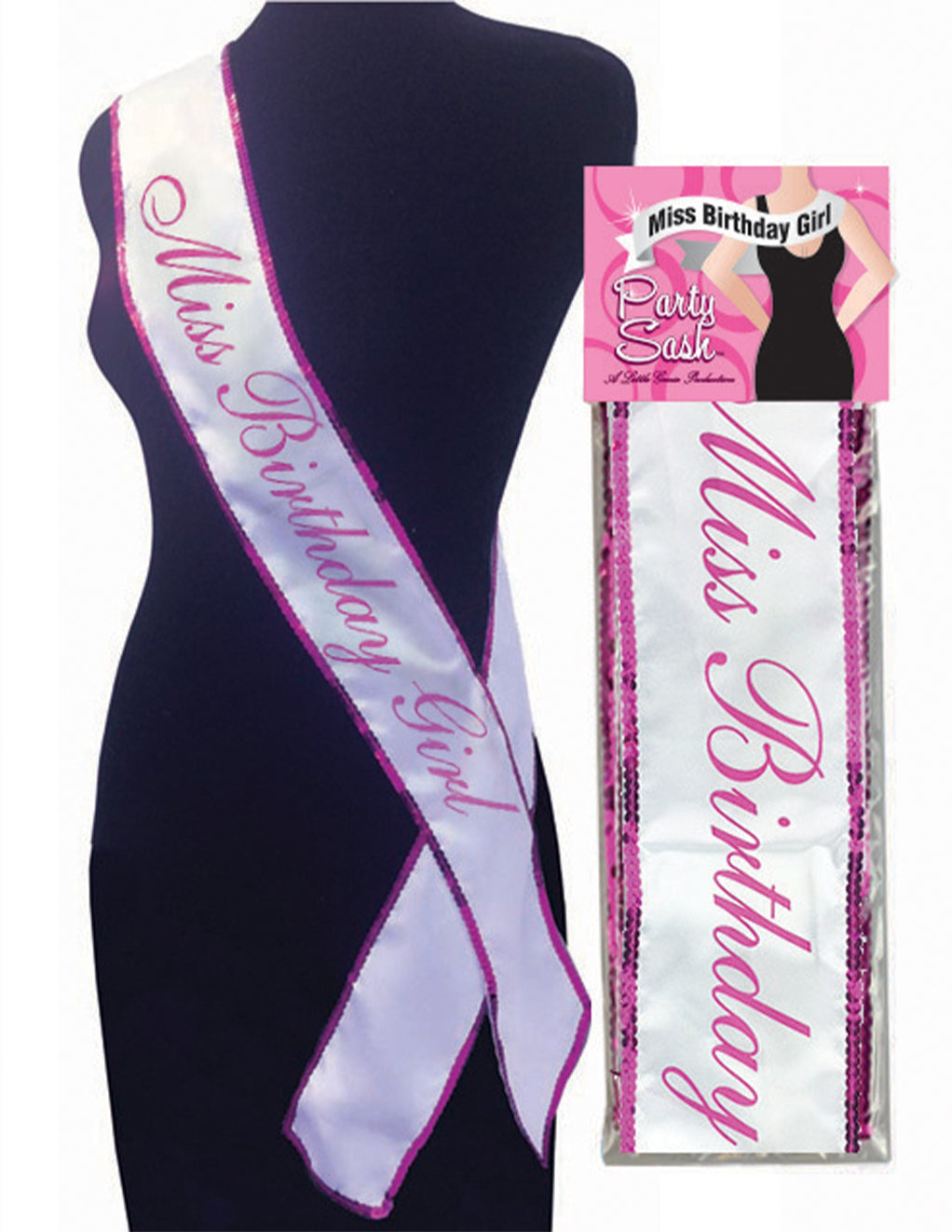 Miss Birthday Girl Sash- Front