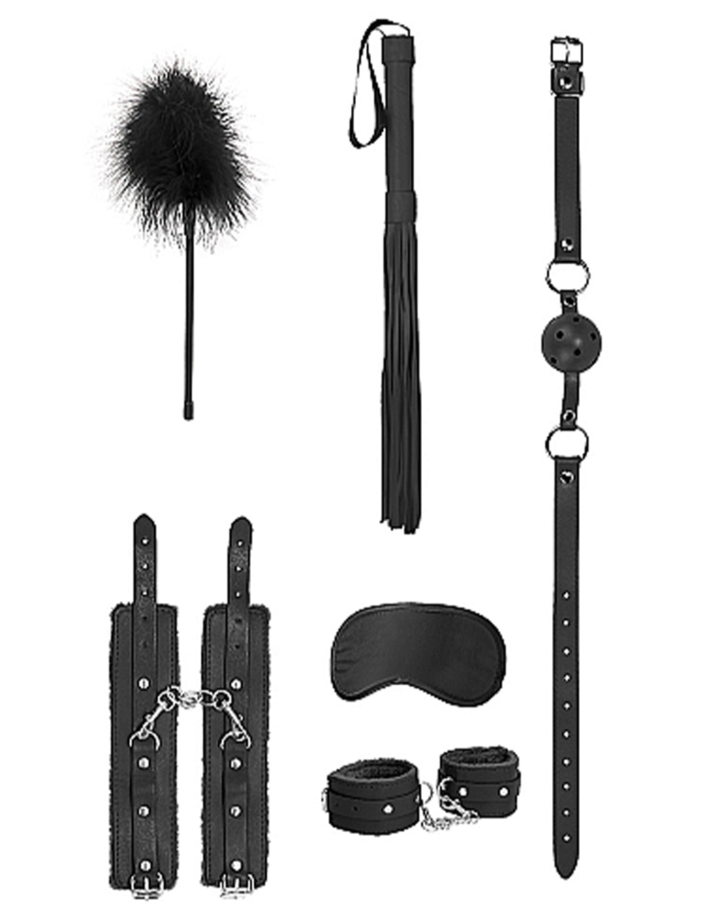 Ouch! Beginner's Bondage Kit- Black- Front