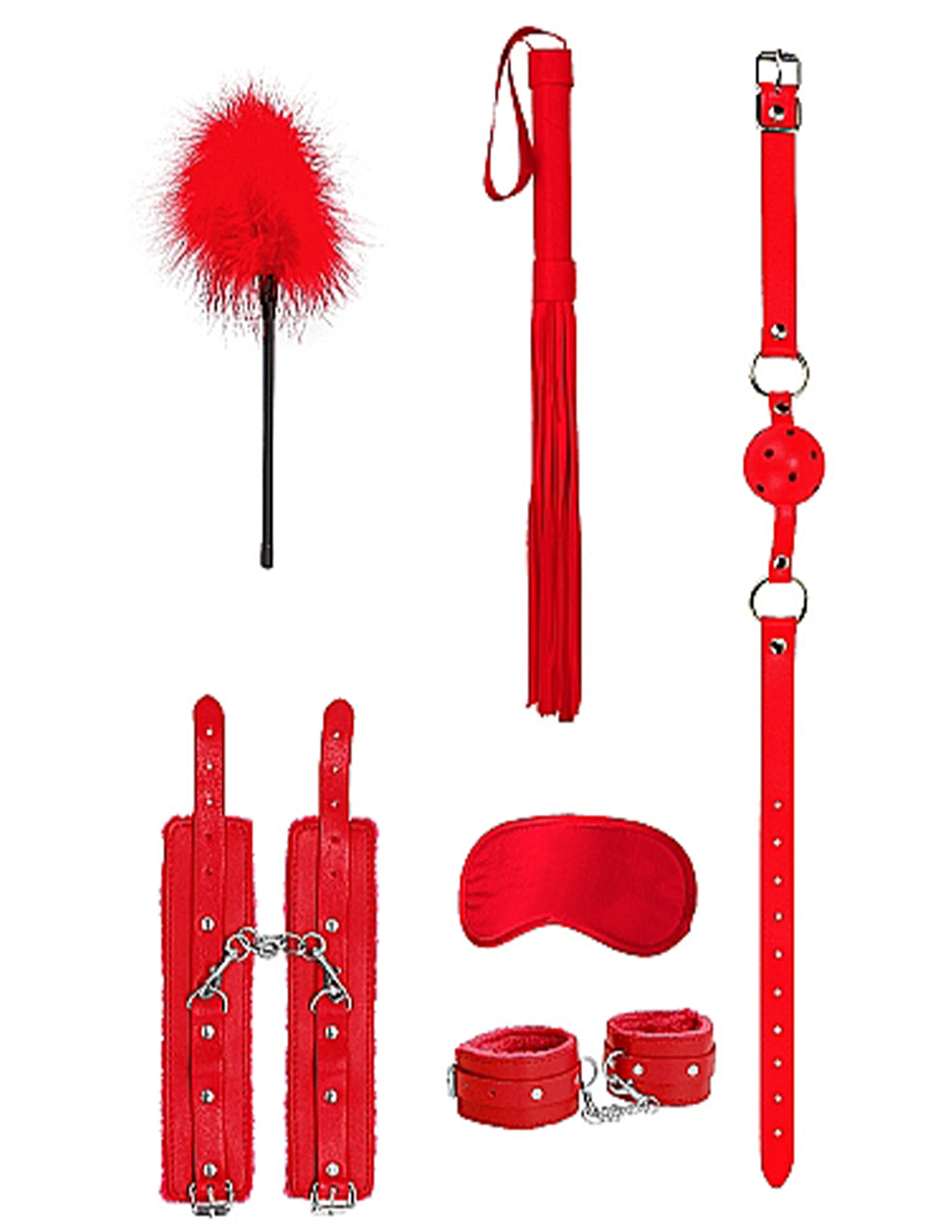 Ouch! Beginner's Bondage Kit- Red- Front