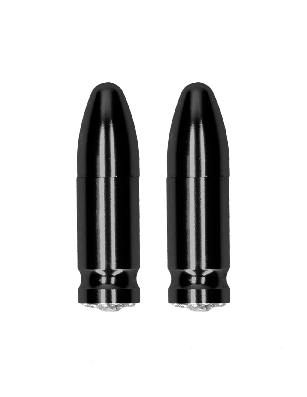 Ouch! Magnetic Diamond Bullet Nipple Clamps- Black- Front