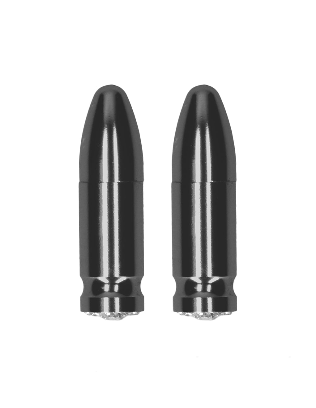 Ouch! Magnetic Diamond Bullet Nipple Clamps- Grey- Front