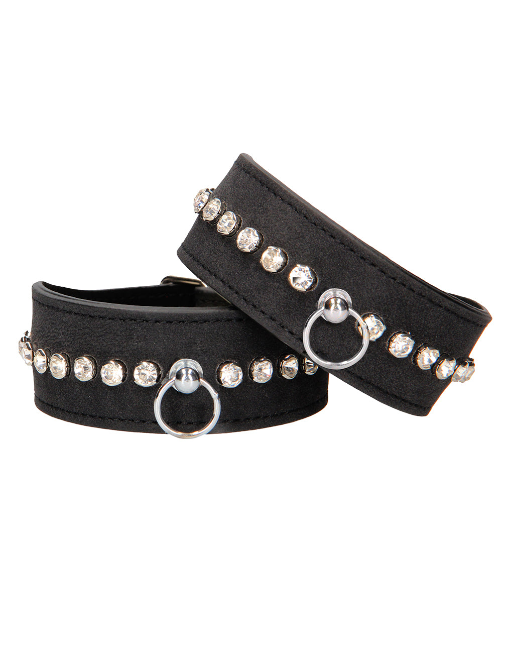 Ouch! Diamond Studded Ankle Cuffs- Front