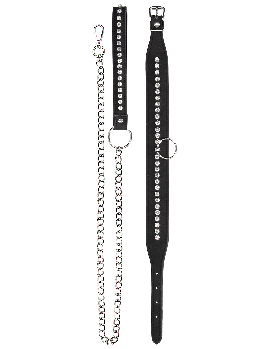 Ouch! Diamond Studded Collar & Leash- Full length