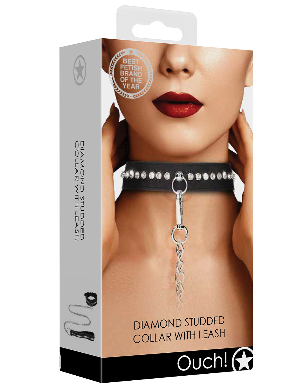 Ouch! Diamond Studded Collar & Leash- Package