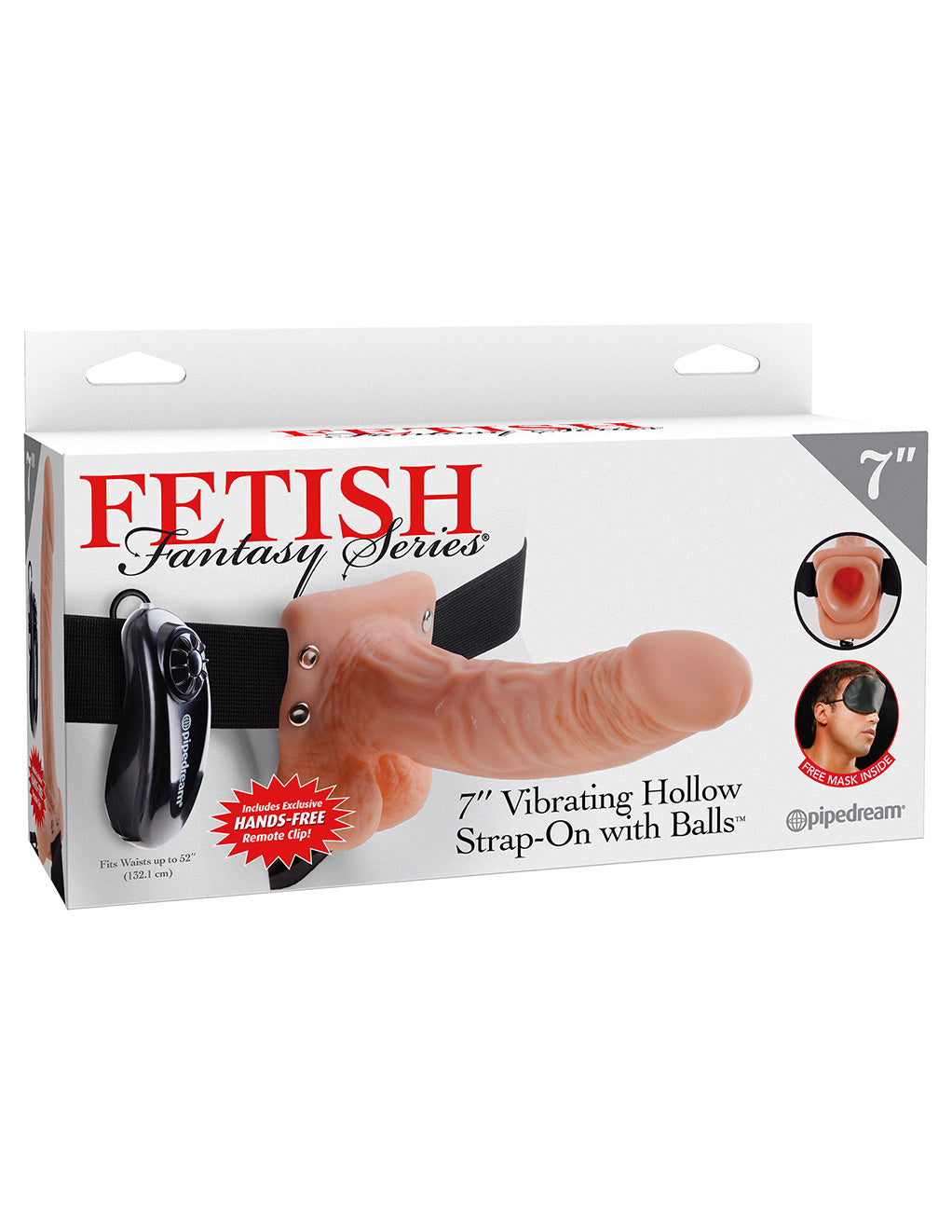Fetish Fantasy Series 7 Inch Vibrating Hollow Strap-On- Flesh- Box