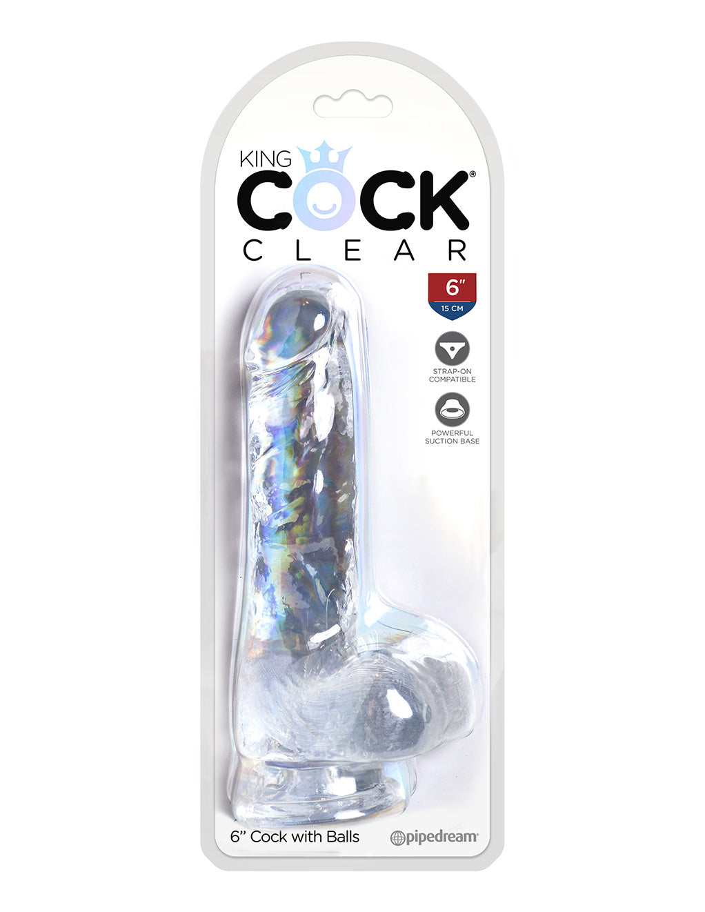 King Cock 6 Inch Suction Cup Dildo with Balls- Front package