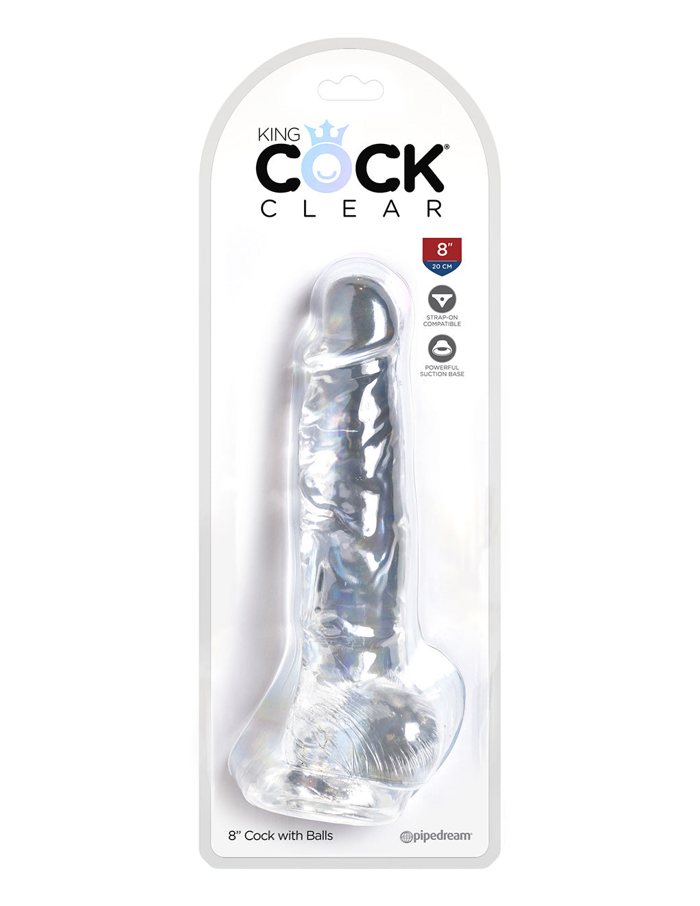 King Cock 8 Inch Suction Cup Dildo with Balls- Front package