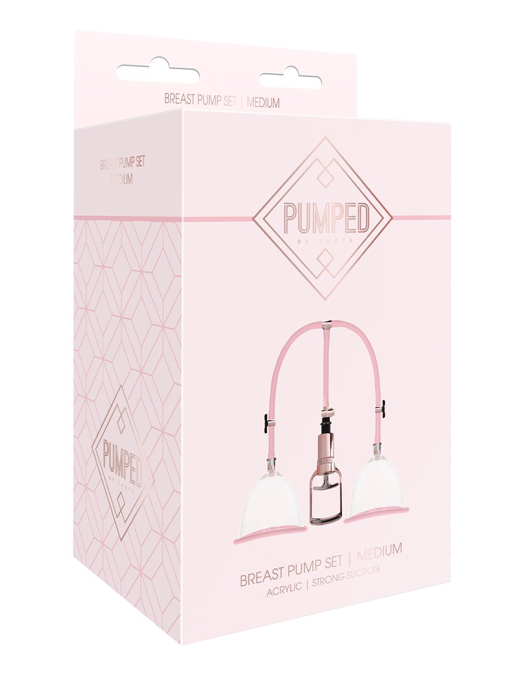Pumped Rose Gold Breast Pump Set- Medium- Front Box
