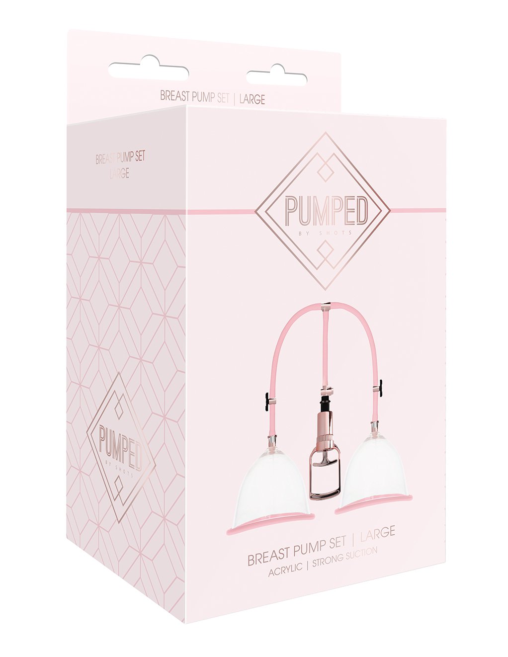Pumped Rose Gold Breast Pump Set- Large- Front Box