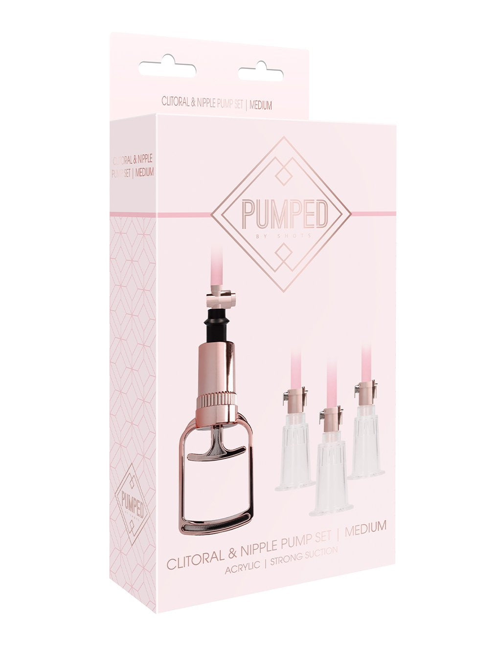 Pumped Rose Gold Clitoral and Nipple Pump Set- Medium- Front box