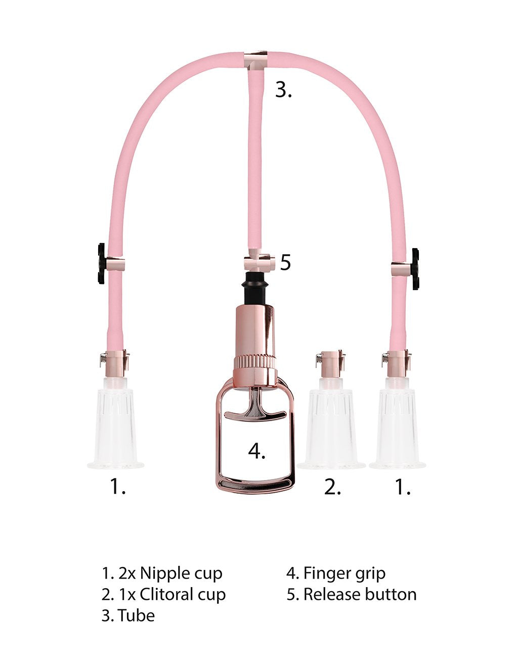 Pumped Rose Gold Clitoral and Nipple Pump Set- Large- Details