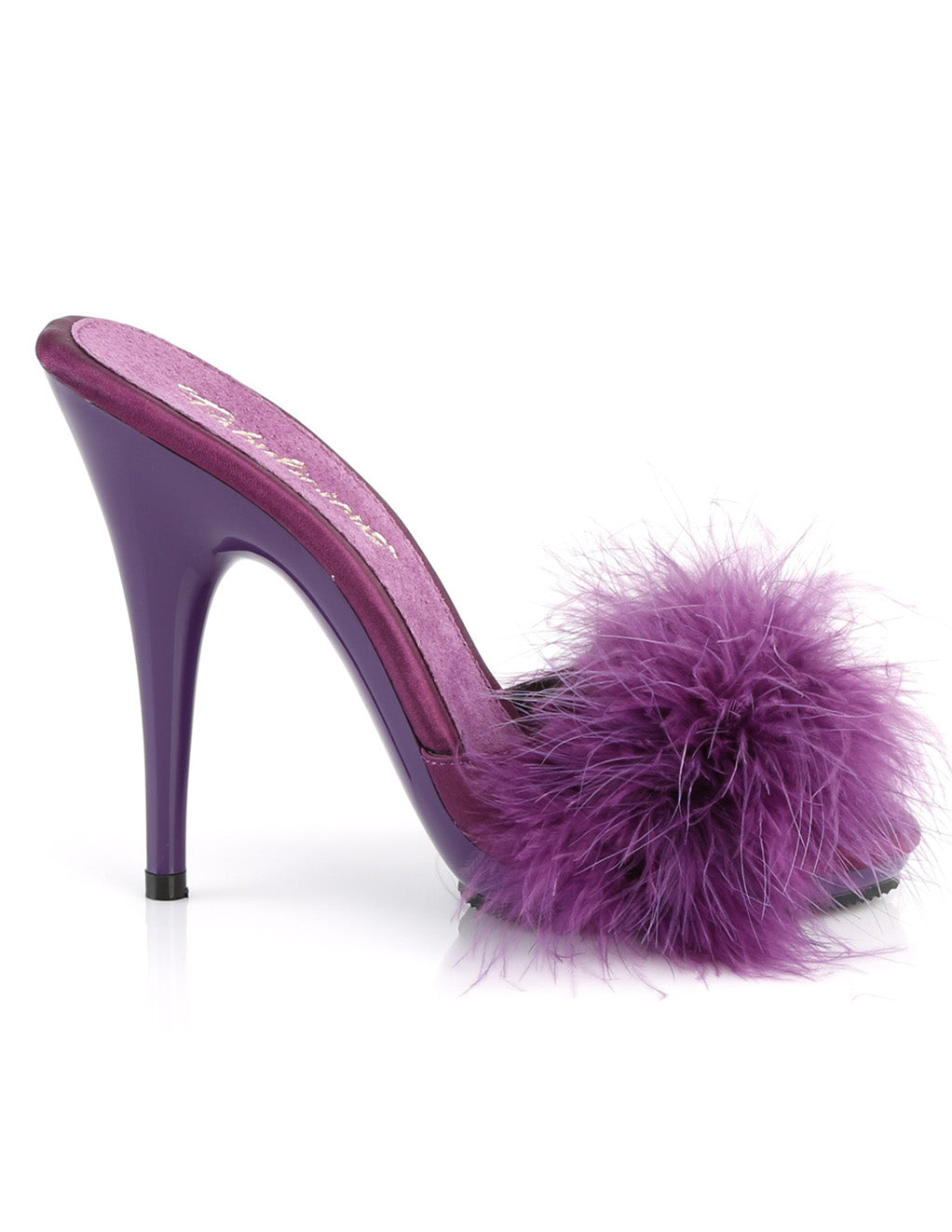 Fabulicious Marabou Poise 501F- Purple Satin- Side