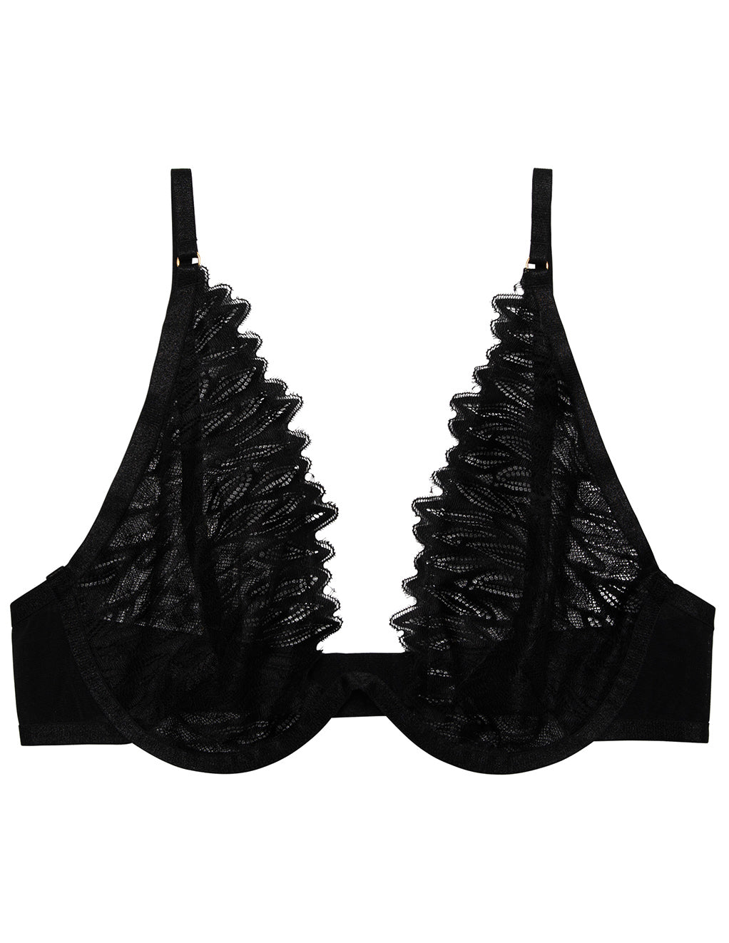 HUSTLER High Apex Bra- Black- Front